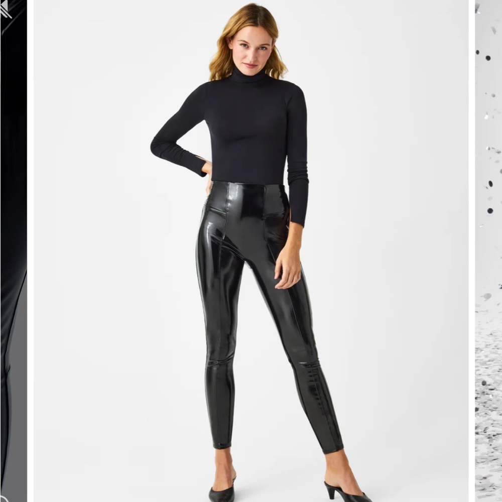 Faux Patent Leather Leggings in Classic Black